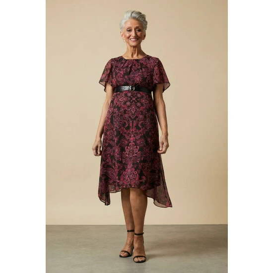 Wallis Petite Pink Paisley Hanky Hem Dress For Female 8 Wallis Petite Pink Paisley Hanky Hem Dress For Female - Image 6