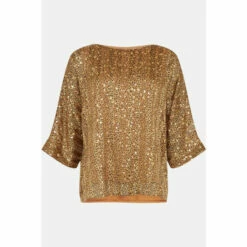 Wallis Gold Animal Foil Print Overlayer Top For Female -Cheap Wallis Store unnamed file 2723