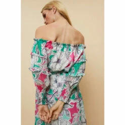 Wallis Green And Pink Floral Off Shoulder Dress For Female -Cheap Wallis Store unnamed file 2736