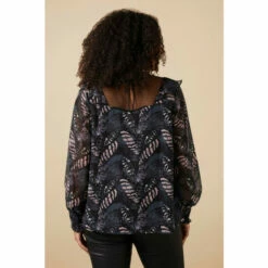 Wallis Curve Black Feather Lace Trim Detail Blouse For Female -Cheap Wallis Store unnamed file 2740