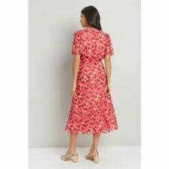 Wallis Pink Watercolour Foil Ruffle Front Dress For Female -Cheap Wallis Store unnamed file 2746