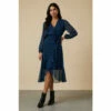 Wallis Blue Geometric Belted Wrap Dress For Female -Cheap Wallis Store unnamed file 2756