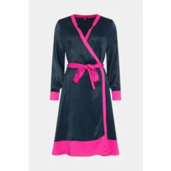 Wallis Navy And Pink Satin Wrap Dress For Female -Cheap Wallis Store unnamed file 2797