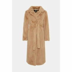 Wallis Camel Faux Fur Wrap Belted Midi Coat For Female -Cheap Wallis Store unnamed file 2803