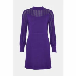 Wallis Petite Purple Pointelle Swing Dress For Female -Cheap Wallis Store unnamed file 2841