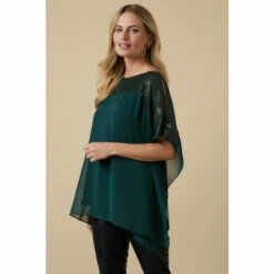 Wallis Petite Sequin Overlayer Top For Female