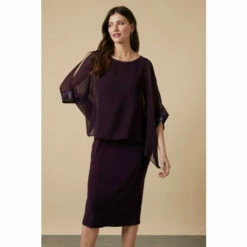 Wallis Tall Sequin Cold Shoulder Overlayer Dress For Female