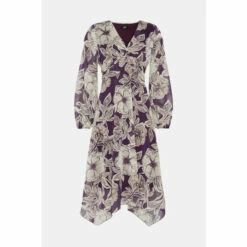 Wallis Petite Floral Glitter Stripe Twist Midi Dress For Female -Cheap Wallis Store unnamed file 2865