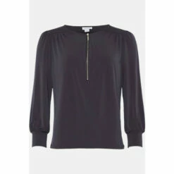 Wallis Grey Zip Jersey Top For Female -Cheap Wallis Store unnamed file 287