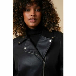 Wallis Curve Black Faux Leather Biker Jacket For Female -Cheap Wallis Store unnamed file 2872