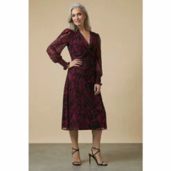 Wallis Berry Tiger Twist Front Midi Dress For Female -Cheap Wallis Store unnamed file 2893
