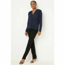 Wallis Navy Jersey Wrap Top For Female -Cheap Wallis Store unnamed file 290
