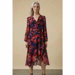 Wallis Multi Floral Belted Wrap Dress For Female