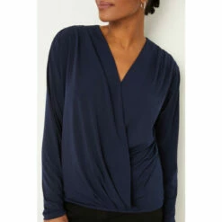 Wallis Navy Jersey Wrap Top For Female -Cheap Wallis Store unnamed file 292