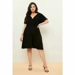 Wallis Curve Black Flutter Sleeve Jersey Dress For Female -Cheap Wallis Store unnamed file 2960