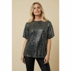 Wallis Petite Sequin Slash Neck Top For Female -Cheap Wallis Store unnamed file 2972