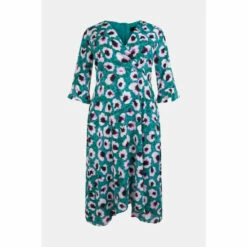 Wallis Curve Green Poppy Hanky Hem Dress For Female -Cheap Wallis Store unnamed file 2977