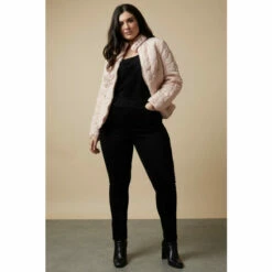 Wallis Curve Quilted Zip Front Jacket For Female