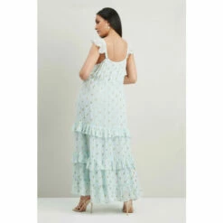 Wallis Petite Metallic Dobby Ruffle Midi Dress For Female -Cheap Wallis Store unnamed file 3020