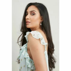 Wallis Petite Metallic Dobby Ruffle Midi Dress For Female -Cheap Wallis Store unnamed file 3021