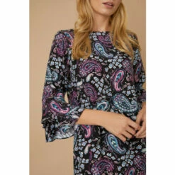 Wallis Blue Paisley Slash Neck Shift Dress For Female -Cheap Wallis Store unnamed file 3038