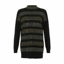 Wallis Striped Hotfix Black Tunic For Female -Cheap Wallis Store unnamed file 3051