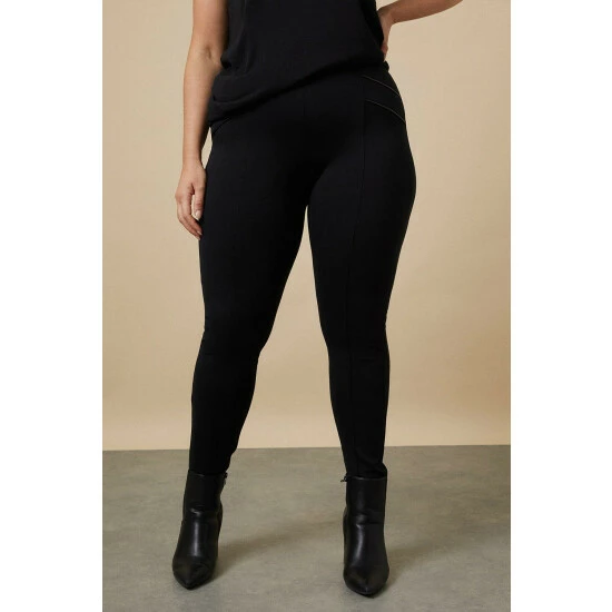 Wallis Curve Black Ponte Leggings For Female 3 Wallis Curve Black Ponte Leggings For Female