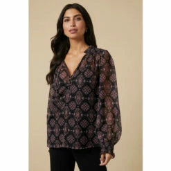 Wallis Tall Kaleidoscope Tie Neck Blouse For Female -Cheap Wallis Store unnamed file 3064