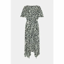 Wallis Tall Mono Print Hanky Hem Midi Dress For Female -Cheap Wallis Store unnamed file 3069