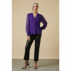 Wallis Purple Jersey V Neck Top For Female -Cheap Wallis Store unnamed file 3124