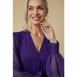 Wallis Purple Jersey V Neck Top For Female -Cheap Wallis Store unnamed file 3126