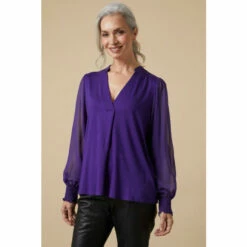Wallis Purple Jersey V Neck Top For Female -Cheap Wallis Store unnamed file 3128