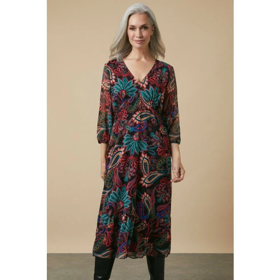 Wallis Multi Paisley Midi Tea Dress For Female 4 Wallis Multi Paisley Midi Tea Dress For Female - Image 2