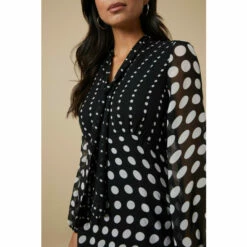 Wallis Mono Ombre Spot Tie Neck Midi Dress For Female -Cheap Wallis Store unnamed file 3179