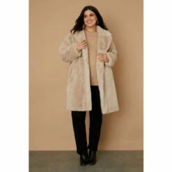 Wallis Curve Mink Faux Fur Plush Midi Coat For Female -Cheap Wallis Store unnamed file 3194