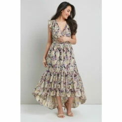 Wallis Petite Lavender Metallic Wrap Maxi Dress For Female -Cheap Wallis Store unnamed file 3200