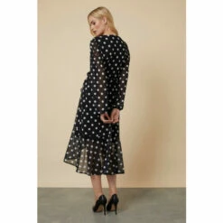 Wallis Black Spot Mesh Wrap Belted Jersey Dress For Female -Cheap Wallis Store unnamed file 3301