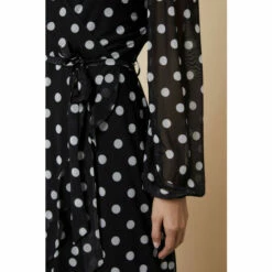 Wallis Black Spot Mesh Wrap Belted Jersey Dress For Female -Cheap Wallis Store unnamed file 3302
