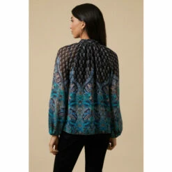 Wallis Teal Border Tie Neck Top For Female -Cheap Wallis Store unnamed file 3314