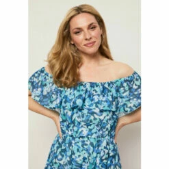 Wallis Blue Abstract Off-shoulder Dress For Female -Cheap Wallis Store unnamed file 3330