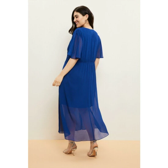Wallis Curve Cobalt Chiffon Tea Dress For Female 5 Wallis Curve Cobalt Chiffon Tea Dress For Female - Image 3