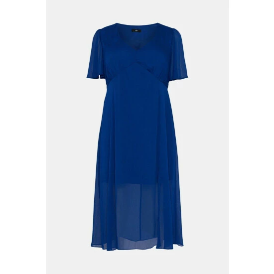 Wallis Curve Cobalt Chiffon Tea Dress For Female 7 Wallis Curve Cobalt Chiffon Tea Dress For Female - Image 5