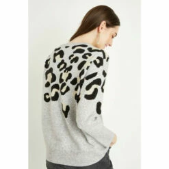 Wallis Grey Animal Metallic Jumper For Female -Cheap Wallis Store unnamed file 3365