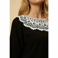 Wallis Contrast Lace Necklace Trim Jumper For Female -Cheap Wallis Store unnamed file 3372