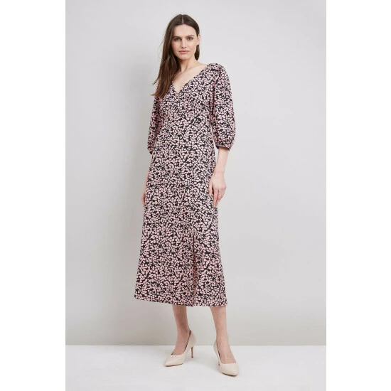 Wallis Blush Pebble Button Front Jersey Midi Dress For Female 8 Wallis Blush Pebble Button Front Jersey Midi Dress For Female - Image 6