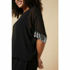 Wallis Curve Sequin Trim Sleeve Overlayer Dress For Female -Cheap Wallis Store unnamed file 3390