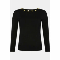 Wallis Petite Button Neck Jumper For Female -Cheap Wallis Store unnamed file 3406