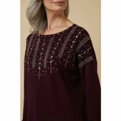 Wallis Tall Berry Linear Crystal Crew Neck Jumper For Female -Cheap Wallis Store unnamed file 3424