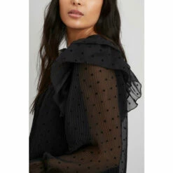 Wallis Petite Flocked Star Print Ruffle Top For Female -Cheap Wallis Store unnamed file 3430