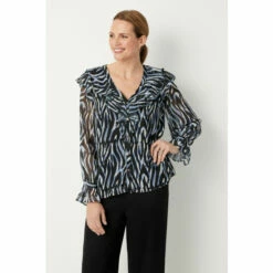 Wallis Blue Zebra Button Through Top For Female -Cheap Wallis Store unnamed file 345